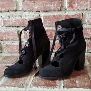 Topshop lace up heeled booties